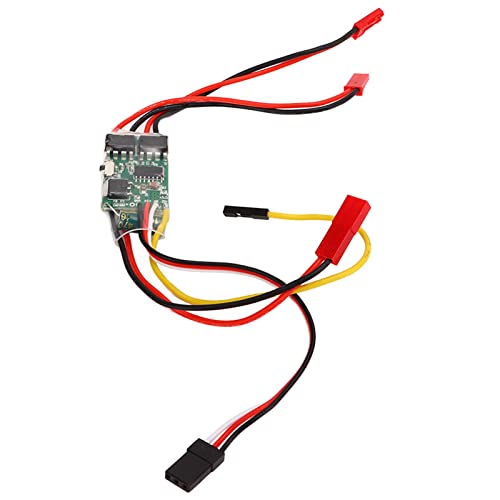 Oumefar Contrôleur de Moteur à Balais RC, Brushed Motor Speed Controller with Brake, 2s‑3s Lipo 5A Dual Way ESC Brushed Motor Speed ​​Controller for RC...
