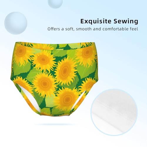 Sunflowers Pattern Girls' Underwear Soft Cotton Little Girls Panties Comfort Briefs3