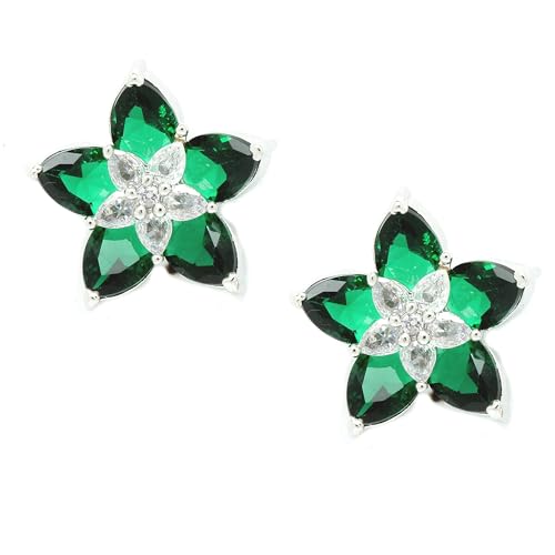 Image of Zeneme Earring Handmade Rhodium Plated Lightweight Pink Star Shaped Studs Earrings Jewellery For Girl And Women
