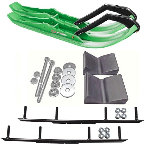C&A Pro Green TMX Snowmobile Skis w/ 4