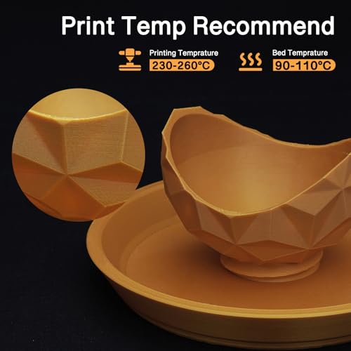 Filament PLA de qualité alimentaire 1.75mm doré pour vaisselle imprimée 3D - 5