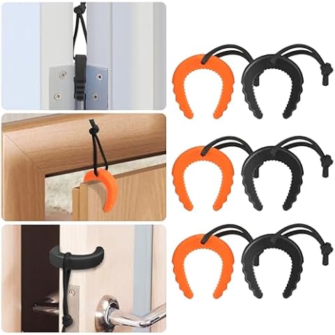 Profasion 6 Pack First Responder Door Stops, Door Jam for Law Enforcement, Police, Emergency Medical Services, Door Stoppers Wedge, Black&Orange Cover