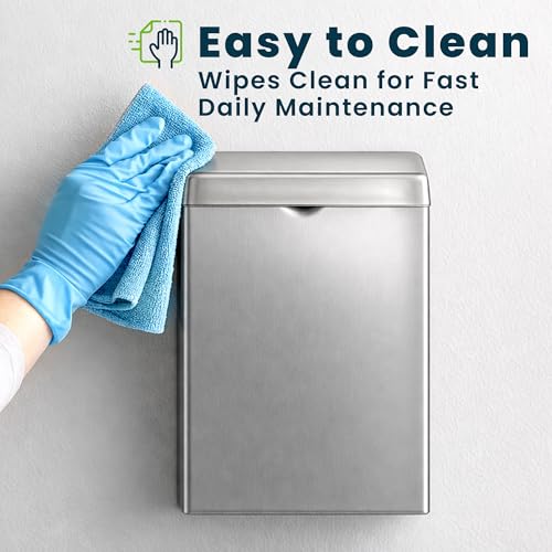 Image of Alpine Sanitary Napkin Receptacle - 2 Pack Wall Mounted Tampon Holder, Feminine Hygiene Trash Can for Bathroom Provides Clean & Odor-Free Restroom in Home, Office & Public Restrooms (Black)