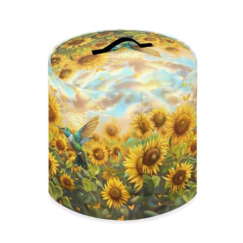 Image of Cozeyat Sunflower Hummingbird Dust Cover with Pockets for 3 Quart,Insulated Pressure Cooker Cover Air Fryer Dust Cover