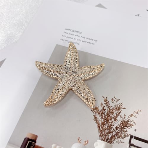 Vintage Starfish Brooch for Women Men Ladies Gold Plated Charm Sea Star Lapel Pin Party Dance Banquet Dress Suit Clothes Accessories Summer Ocean Beach Jewelry4