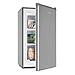Klarstein Garfield Eco L - Congelador pequeño, 60 L de capacidad, Eficiencia energética de clase E, 3 cajones, Altura regulable, 41 dB, Frontal de acero inoxidable cepillado, Congelador vertical, Gris