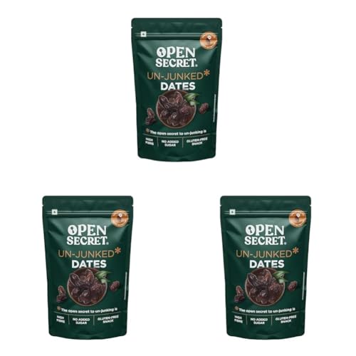 Image of Open Secret Dates | 500g | Khajur, Dry Dates, Dry Fruits, Khajoor, Healthy Snacks, Dry Fruits, No Added Sugar Healthy & Nutritious (Pack of 3)