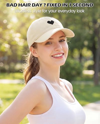 Image of American Trends Womens Baseball Caps Cute Heart Dad Hat, Adjustable Cotton Unisex Cap for Workout, Golf & Everyday Wear