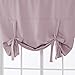 Deconovo Solid Blackout Curtain Color Rod Pocket Curtain Tie Up Curtains Small Window Curtains for Kids Room Pink Lavender 46W x 63L 1 Panel