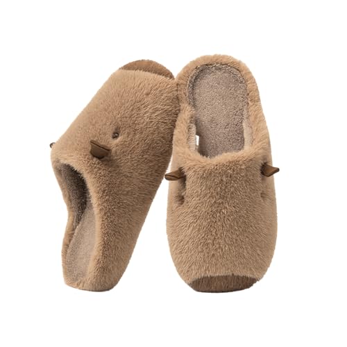 Capybara Slippers Plush Cute Animal Slipper Warm Slip-on Kawaii Slides Flat Feet Slipper Non-Slip Indoor Shoes