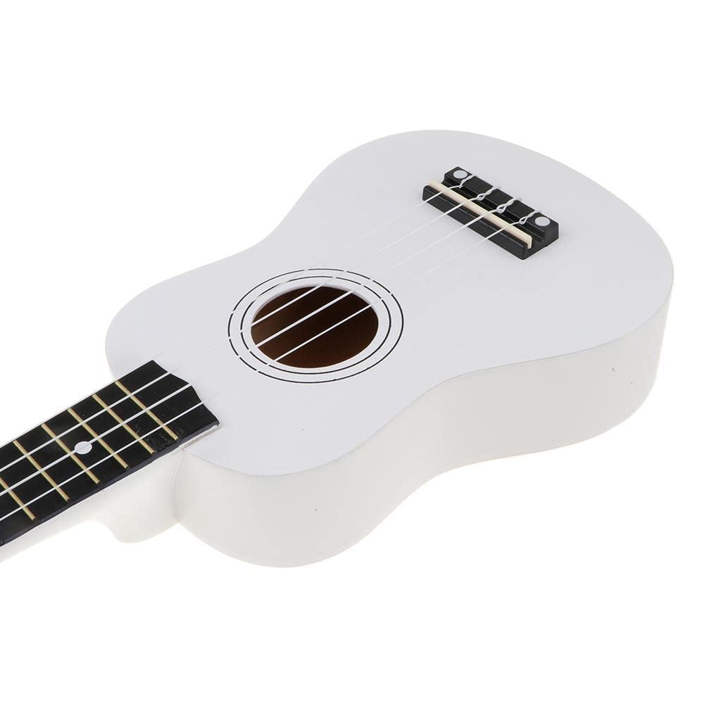 Ukulele Strumento Musicale Mini Chitarra 4 Corde Legno Accordabile in Nylon Adatto a Bambini Principianti Adulti Regalo Strumenti Musicali, Bianca
