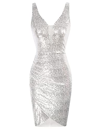 Mädchen Partykleid Mit Pailletten | GRACE KARIN A-Linie | Mehrfarbig, Neckholder