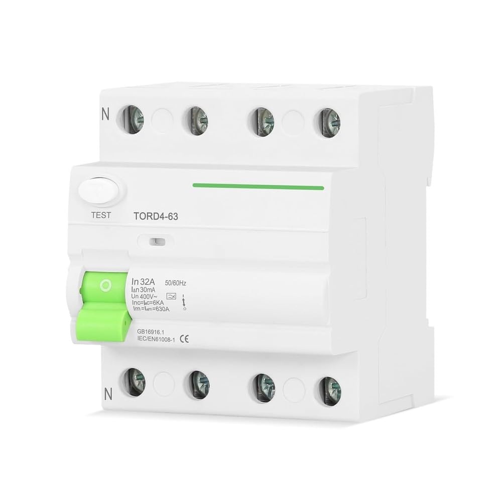 Interruttore Differenziale Elettromagnetico A ELCB 4 Poli 16A 25A 40A 63A RCD 30mA 100mA 300mA 6KA 1 Pz Componenti elettrici(4 Pole 30mA,40A)