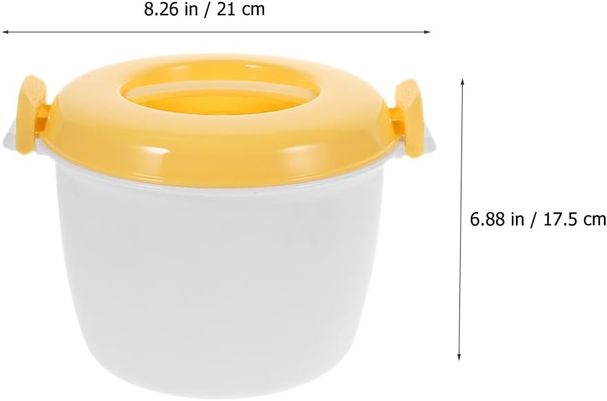 PRETYZOOM Microwave Rice Cooker Microwavable Rice Container with Spoon Large Capacity Microwave Steamer for Home Office Dormitory Hospital 8.26 X 6.88 X 5.51 in