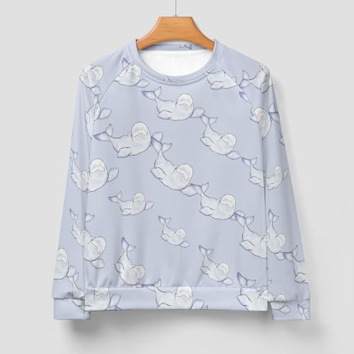 Beluga Wave Men's Crewneck Sweatshirt Pullover Long Sleeve Casual Tops3