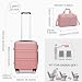 Kono Luggage Sets of 2 Piece Lightweight 52x38x21cm ABS+PC Hard Shell Travel Carry on Suitcase with TSA Combination Lock + Ryanair 40x20x25cm Cabin Bag (Nude, 20 Inch Luggage Set)
