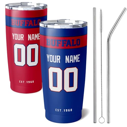 Image of ANTKING Buffalo Tumbler 20 oz Travel Coffee Cup Custom Name Number for Men Women Boy Gifts