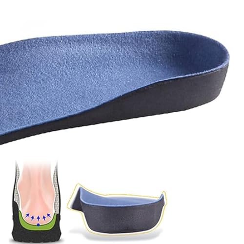 Image of Orthopedic Insoles for Plantar Fasciitis Medium Arch Support Shoe Inserts for Flat Feet, Heel Spurs & Foot Pain Relief - Shock Absorbing Comfort Insoles for Men & Women (Blue) Pack of 1 Pair