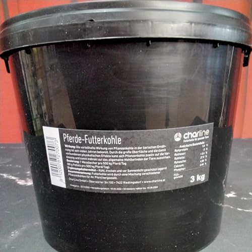 Futterkohle Pellets für Pferde - Premium Qualität 2,5 kg Eimer