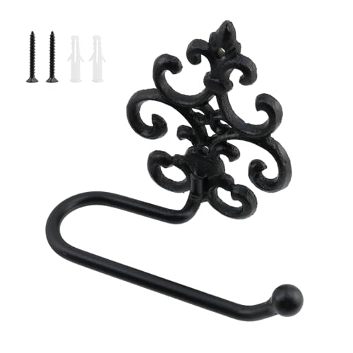 Tsnamay 1Pcs Black Cast Iron Tissue Holder with Screws, 7.48