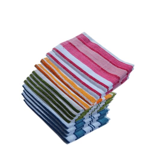 Image of Space Fly Cotton Hand Towels - 450 GSM for Wash Basin & Kitchen | Gym & Face Towel Set of 12 - Travel Friendly