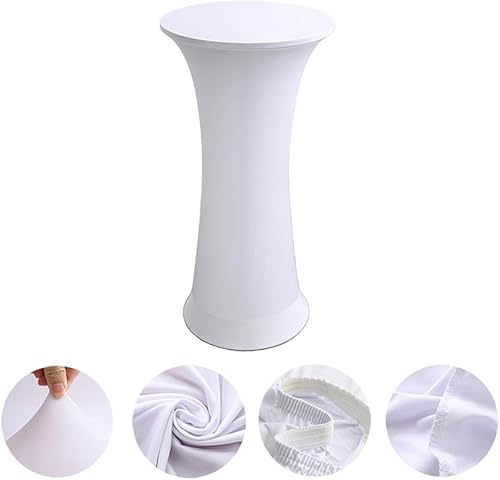 Miniatura 7 de CANDeal Mantel elástico de elastano, mantel de base redonda de cóctel para mesa redonda ajustable para bar, boda, fiesta de cumpleaños, banquete