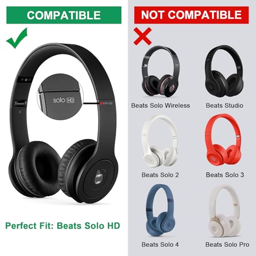 Almohadillas de repuesto para auriculares Beats Solo HD 1.0 - Blanco | Compatibles con auriculares Beats by Dr. Dre Solo HD (1.a generación con cable, NO inalámbricos) miniatura 2