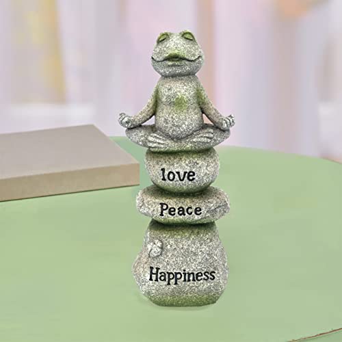 Qzhdk Meditating Zen Yoga Frog Figurine Garden Statue Gift, Christmas Decor, Indoor, Outdoor Garden Sculpture For Home, Patio, Yard Or Lawn, 3.54"X2.95"X9.84" #TOP5