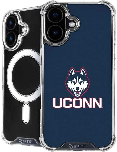 Skinit Phone Case Compatible with MagSafe iPhone 16 - Officially Licensed University of Connecticut Huskies UConn Design