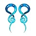 YOFANST Ear Stretching Glass Spiral Tapers Gauges 9/16, 6pcs Blue, Glow in the Dark, Purple