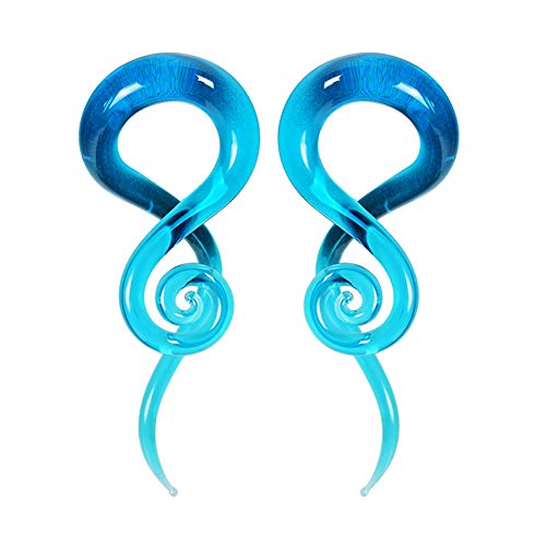 YOFANST Ear Stretching Glass Spiral Tapers Gauges 4g-9/16 inch Blue, Glow in The Dark, Purple, Green, Red2