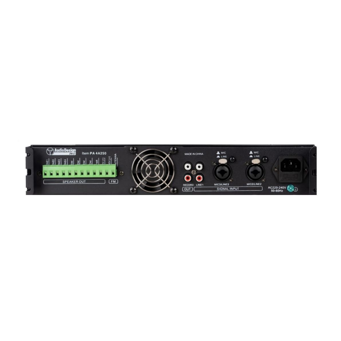 Amplificatore PA 4 Zone, 2 ingressi Mic e Aux, Amplificatore Audio Bluetooth e Scheda SD