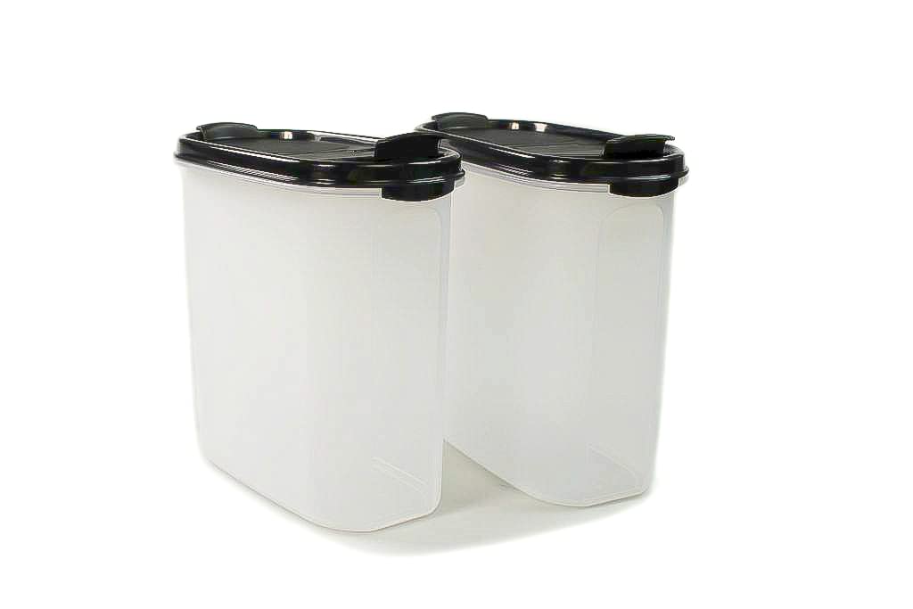 Tupperware Eidgenossen 1,7 L schwarz mit Schütte (2) Trockenvorrat Dose Modular 36913