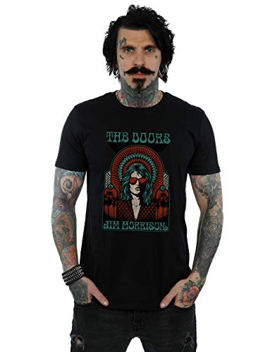 Absolute Cult The Doors Men's Retro Jim Morrison T-Shirt Black Large