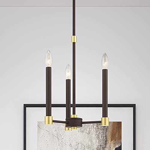 Image of Livex Lighting 46883-91 3 Light Brushed Nickel Chandelier