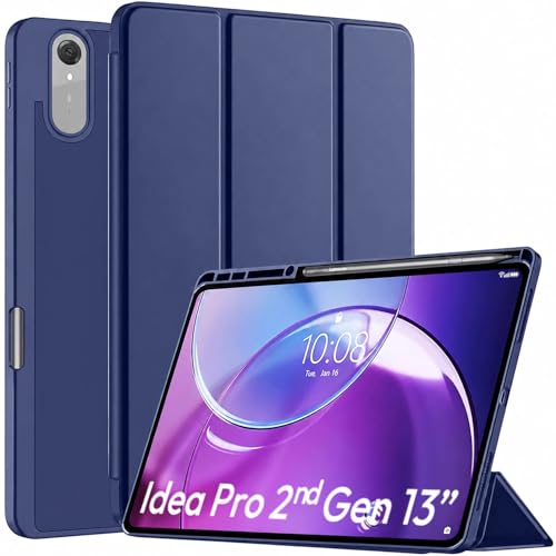 Image of ProElite Cover for Lenovo Idea tab Pro 2nd Gen 13 inch 2026 case Cover [with Pen Holder], Soft Flexible Flip Case Cover for Idea tab Pro 2nd Gen 13 inch 2026 [Recoil Series] - Dark Blue