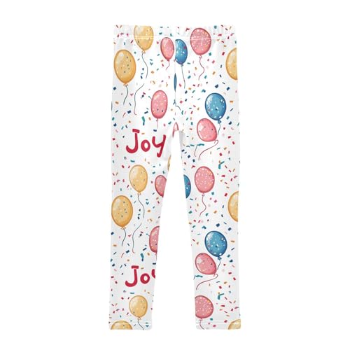 Wusikd Colorful Balloon Girls' Leggings Toddler Doodles Kids Yoga Pants Dance Active Tights 4T2