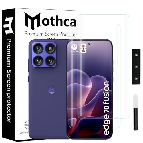 Image of Mothca Curved UV Tempered Glass Screen Protector for Motorola Edge 70 Fusion 5G | Transparent | Pack of 2 | Borderless Full Screen Coverage with UV Installation Kit
