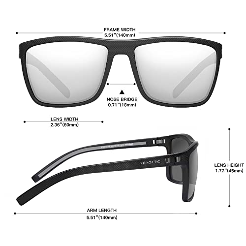 Image of ZENOTTIC Polarized Sunglasses for Men Lightweight TR90 Frame UV400 Protection Square Sun Glasses