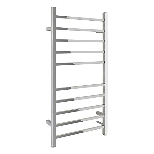 WarmlyYours 10-Bar Metropolitan Towel Warmer, Hardwired, Polished Stainless Steel