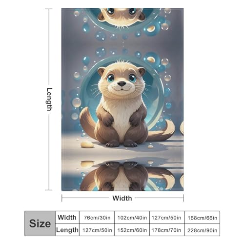 Couverture loutre dessin animé pour décoration automne et canapé - 3