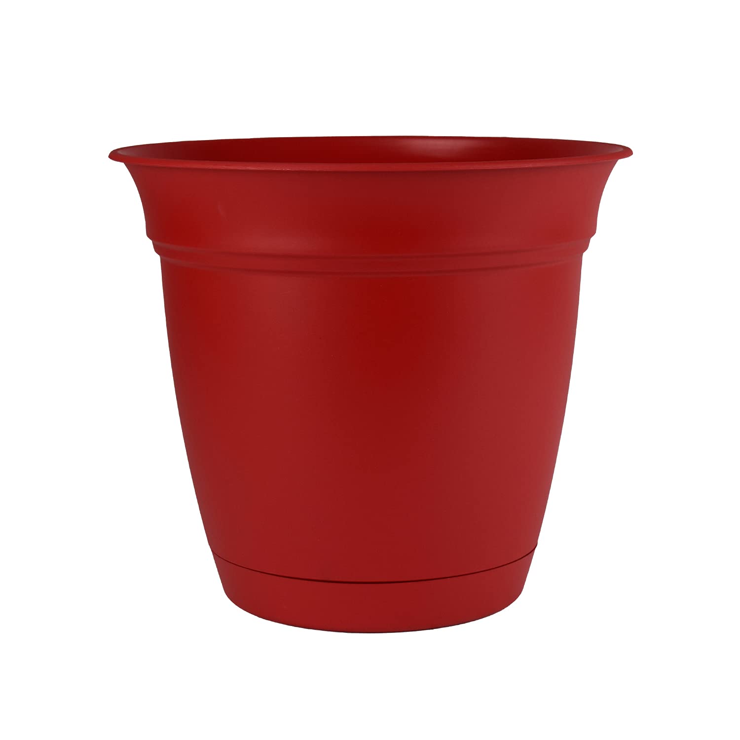 The HC Companies ECA20000F681006LRCNP Eclipse Round Plastic Planter, Red