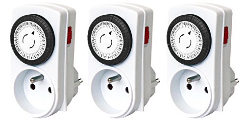 Electraline 13119 Lot de 3 Programmateurs journaliers mécaniques