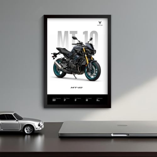 Image of Yamaha MT10 Poster | Superbike Yamaha Framed Poster | Framed Matt Superbike | Bike Posters A3 Size (31 x 23 cm) | Motorrad Bikes Posters for Wall, Home, Bedroom, Living room decoration (F 192)