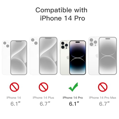 Image of JETech Case for iPhone 14 Pro 6.1-Inch, Non-Yellowing Shockproof Phone Bumper Cover, Anti-Scratch Clear Back (Deep Purple)