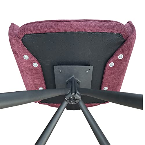 Living Room 360° Swivel Leisure Accent Vanity Chairs Kitchen Dining Office Computer Executive Armchairs Soft Pad Cotton Upholstery Trendy & Retro Style Medium Size 260Lbs Capacity (Dark Red) #TOP6