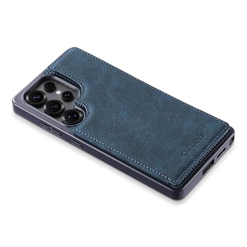 Image of Cubix Wallet Series Back Cover Case for Samsung Galaxy S25 Ultra | PU Leather Card Holder Flip Cover | 2 Card Slots | Slim TPU Shockproof Design | Camera Protection (Blue)