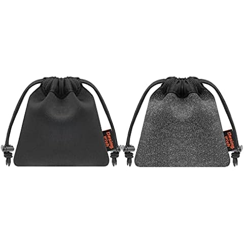 Desing Wish Wired in-Ear Headphone Pouch, 2 Pack Earphone Storage Bags Earphones Carrying Case Bag Cord Organizer Small Items Bag Headphone Pouches for EarPods, AirPods, Wireless Earbuds (Black/Grey) Cover