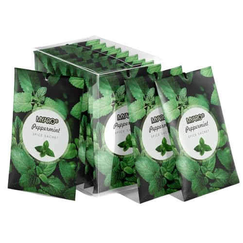MYARO 12 Packs Peppermint Potpourri Bags Sachets for Drawer and Closet, Long-Lasting Drawer Car Air Fresheners Closet Odor Eliminating Home Fragrance