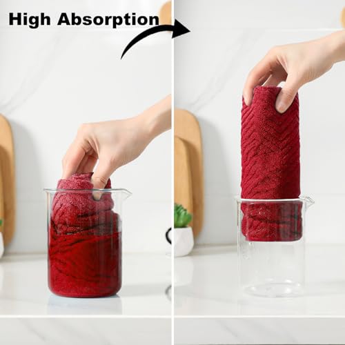 Image of 100% Cotton Kitchen Dish Towels Set, 16 inch x 25 inch Super Absorbent and Soft Kitchen Towels, Pack of 8 Dish Cloths for Drying Dishes (400 GSM)